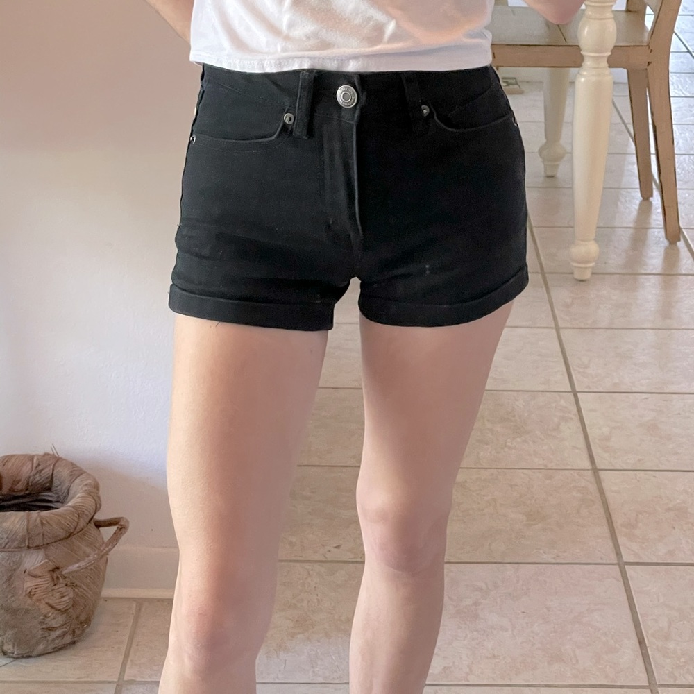 Black jean shorts